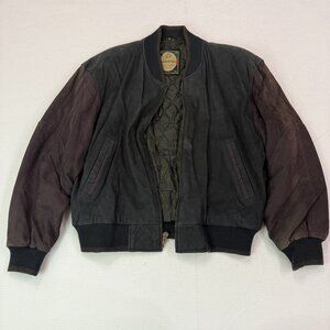 Vintage 80s 90s Members Only Suede Bomber Jacket Men’s Size Large Rare